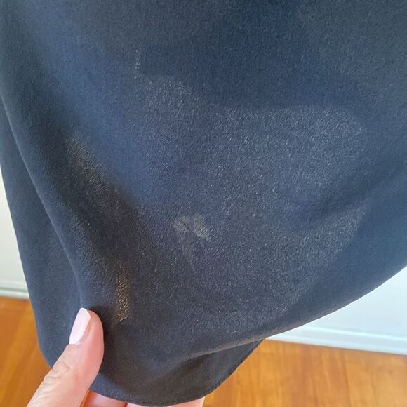 AllSaints Black Silk Flowy Mini Dress Size 2 - Picture 9 of 13